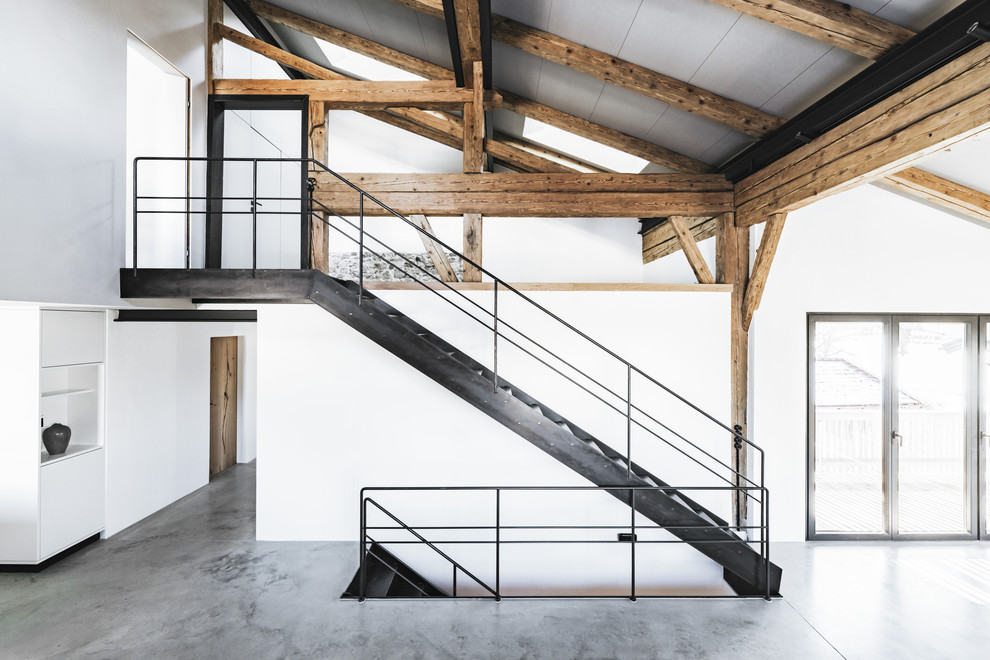 Inspiration for a rustic staircase remodel in Munich