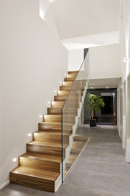 Diseño moderno con panel de cristal Navaris Luz LED para escalera o pasillo Foco empotrable para pared de escaleras pasillos caminos En blanco 