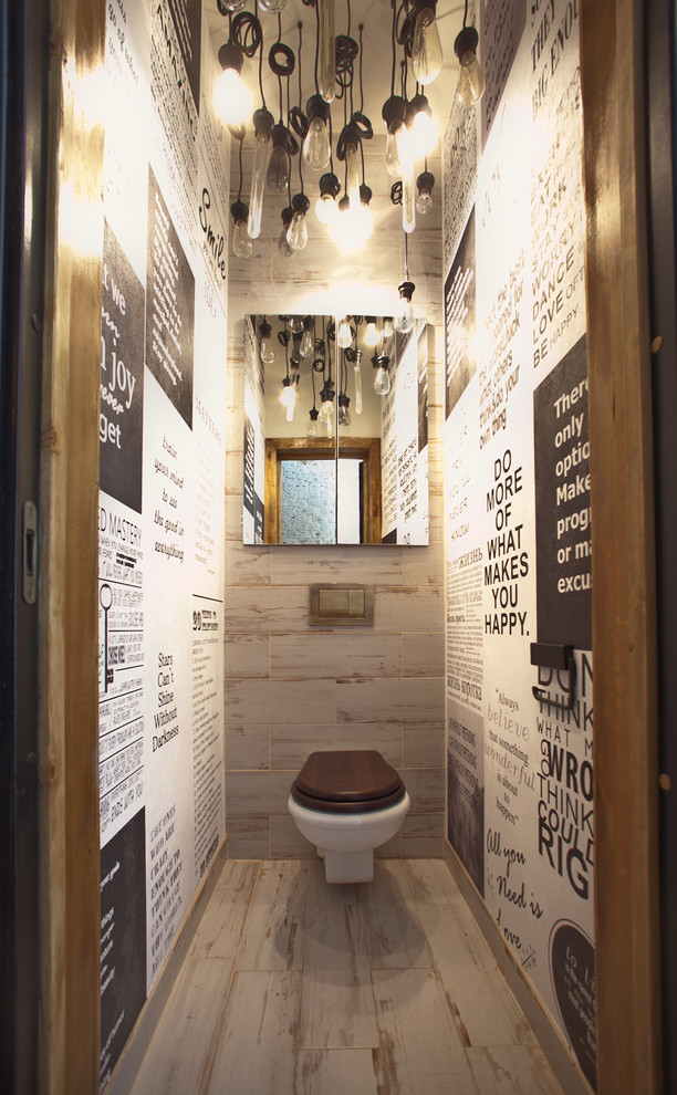 Powder room - industrial powder room idea in Saint Petersburg