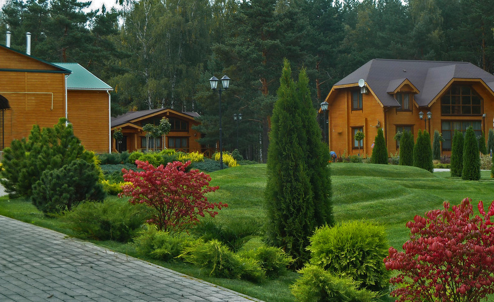 Photo of a contemporary landscaping in Moscow.
