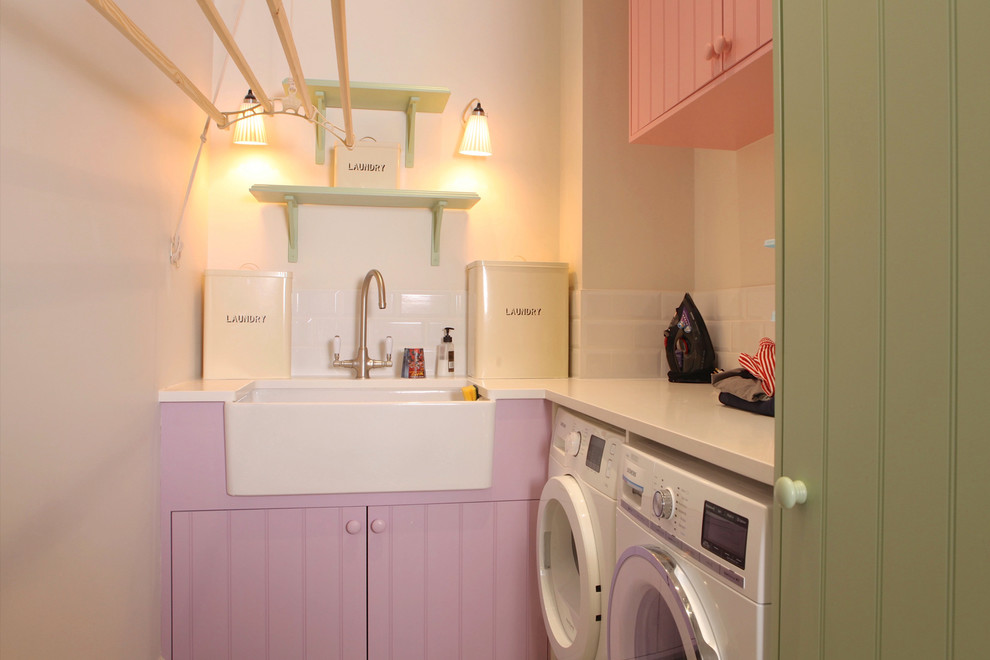 Inspiration for an eclectic laundry room remodel in London