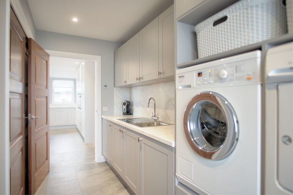 Inspiration for a modern laundry room remodel in Other