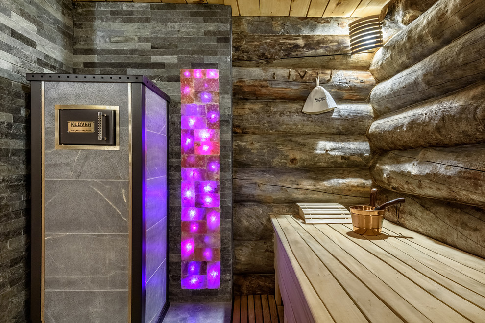 Свежая идея для дизайна: баня и сауна в стиле рустика - отличное фото интерьера
