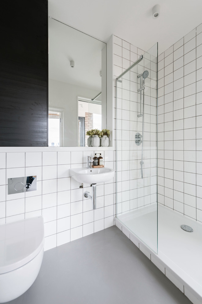 This is an example of a scandinavian bathroom.