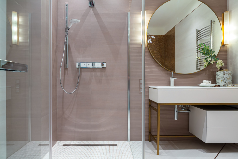 Inspiration for a large contemporary shower room bathroom in Other.