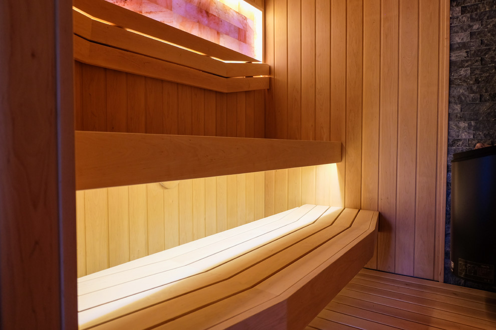 Esempio di una sauna contemporanea