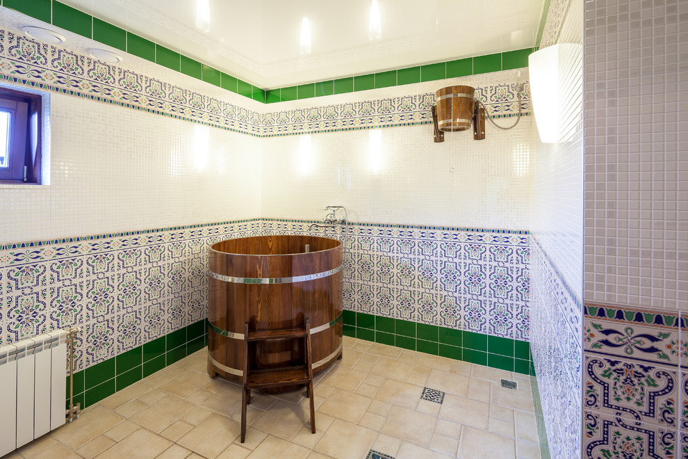 Exemple d'une salle de bain asiatique.