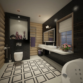 75 Black Tile Bathroom Ideas You'll Love - January, 2024