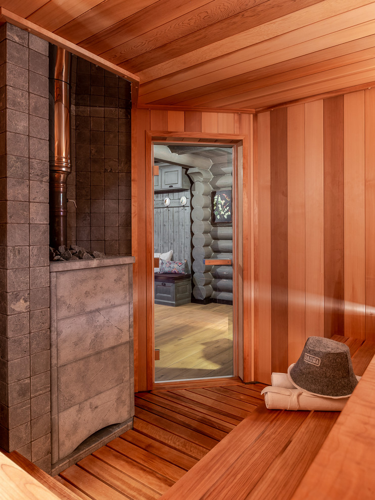 Idées déco pour un sauna contemporain.