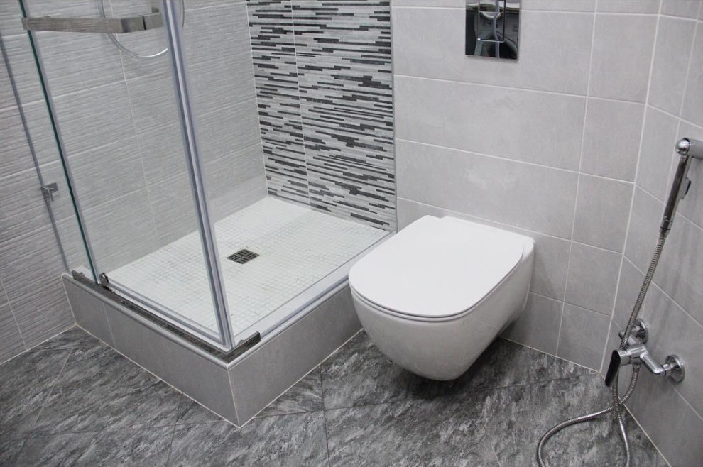 Пример оригинального дизайна: ванная комната в стиле неоклассика (современная классика)