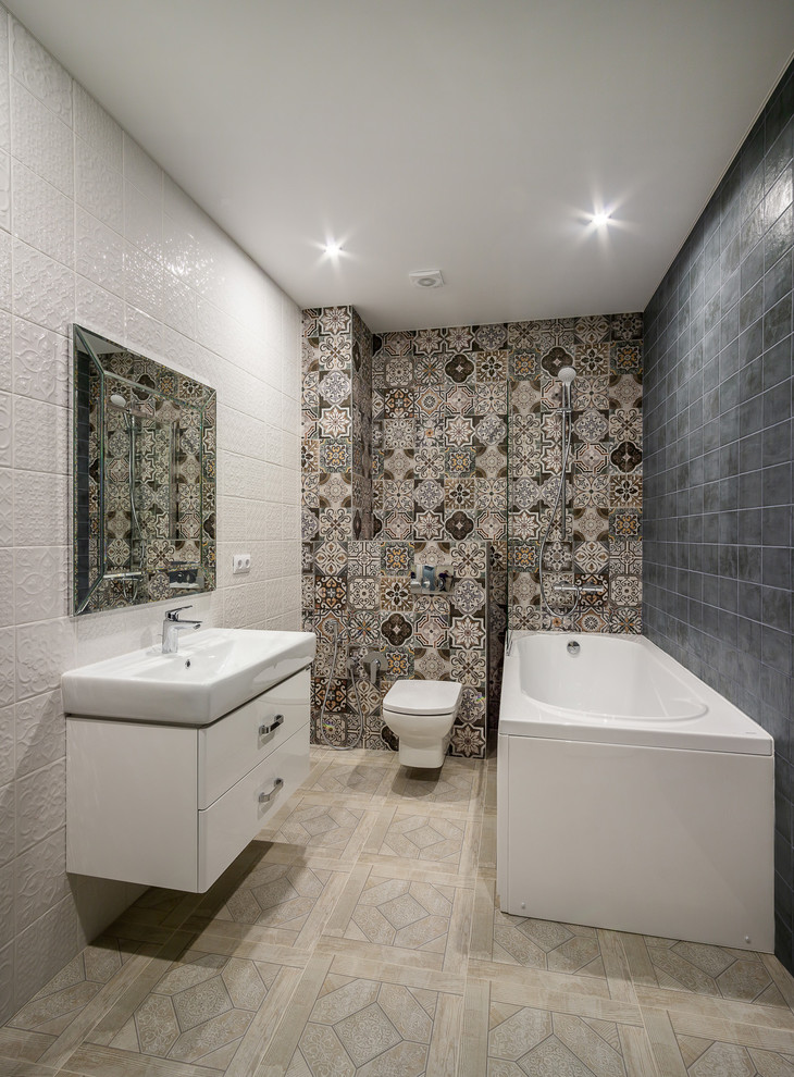 Источник вдохновения для домашнего уюта: большая ванная комната в скандинавском стиле
