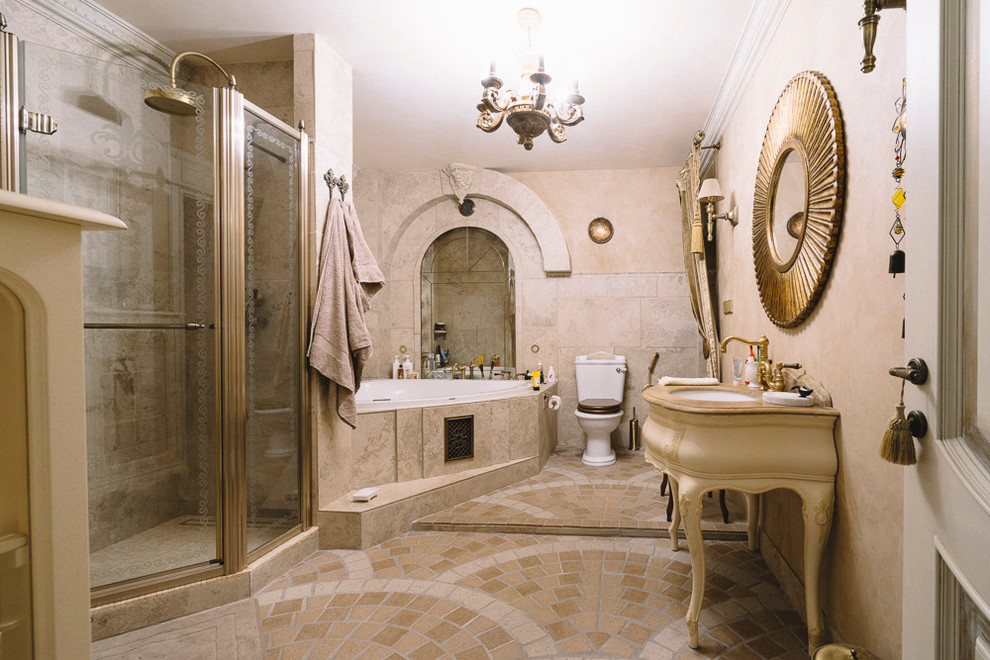 This is an example of a traditional bathroom in Saint Petersburg.
