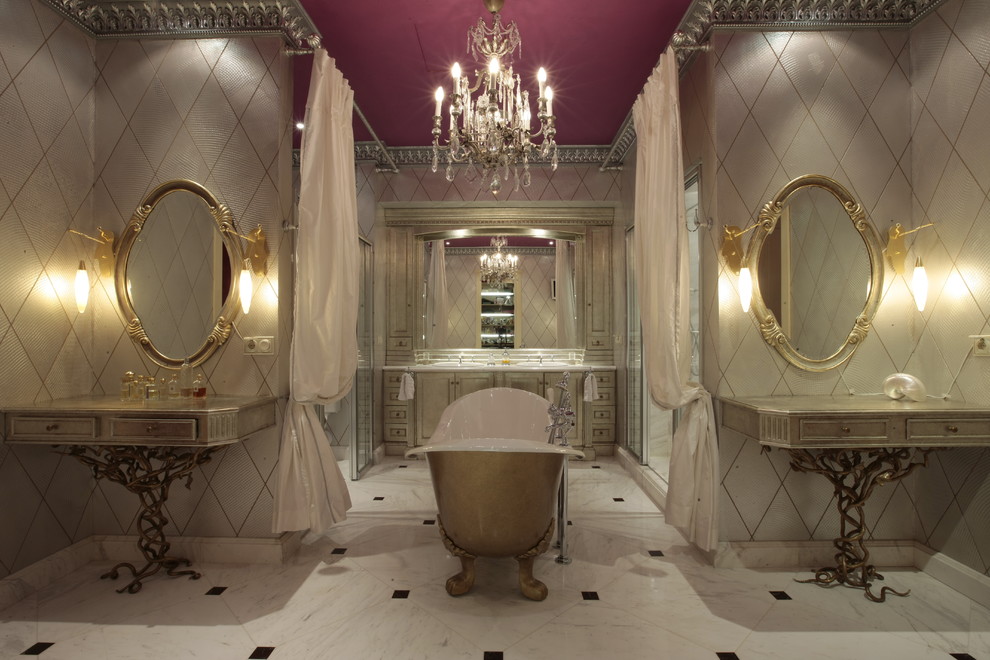 This is an example of a classic bathroom in Moscow.