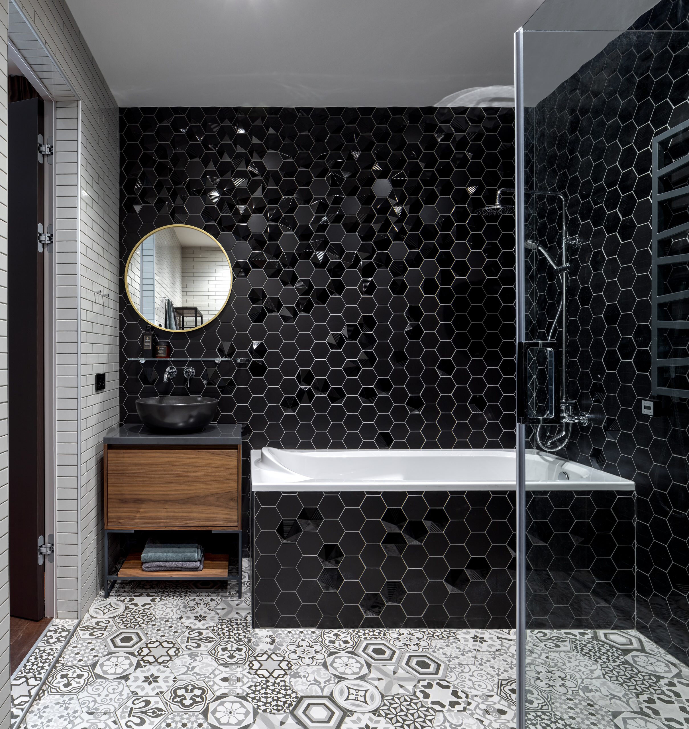 Дизайн ванной комнаты и раскладка плитки