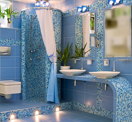 Eklektisches Badezimmer in Moskau