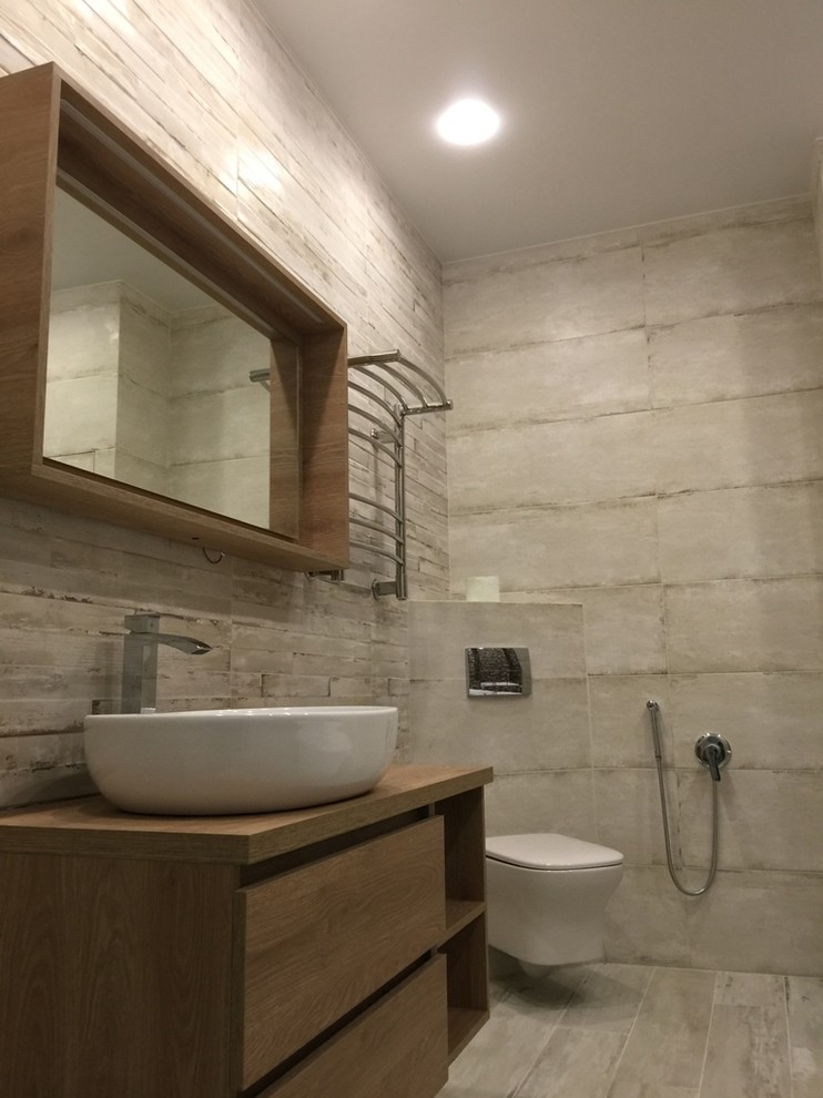 Пример оригинального дизайна: большая ванная комната в стиле лофт