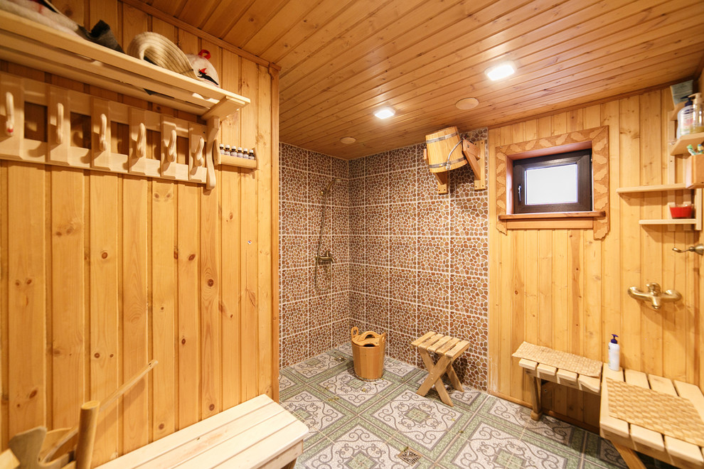 Источник вдохновения для домашнего уюта: баня и сауна в стиле кантри