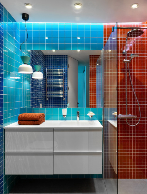 orange mosaic tile