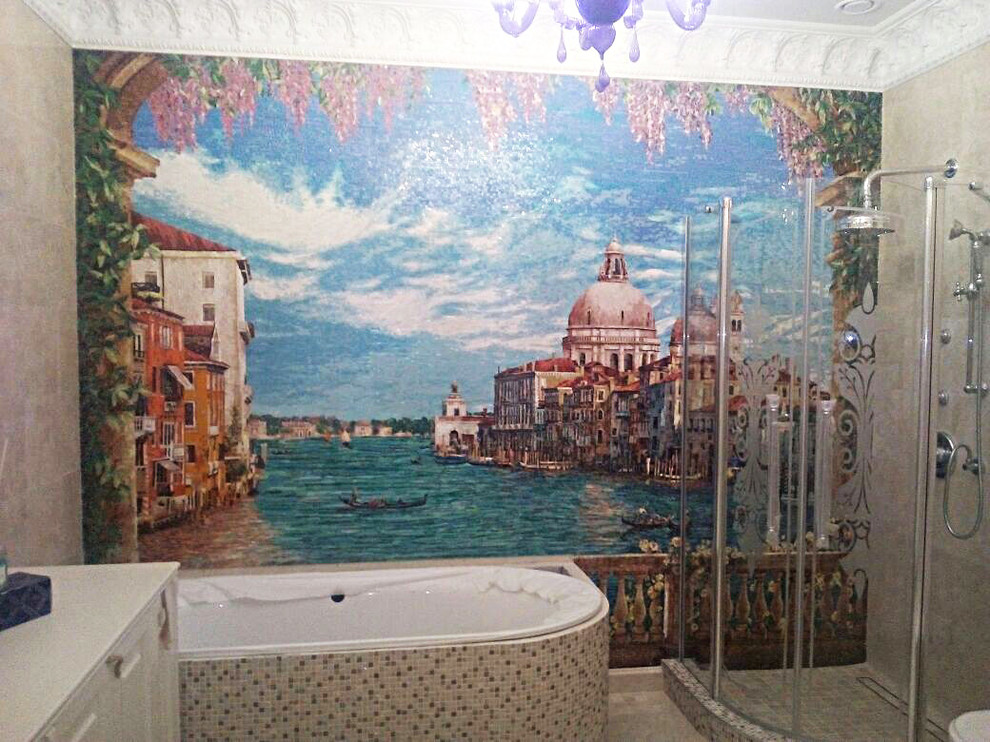 Inspiration for a large classic shower room bathroom in Moscow.