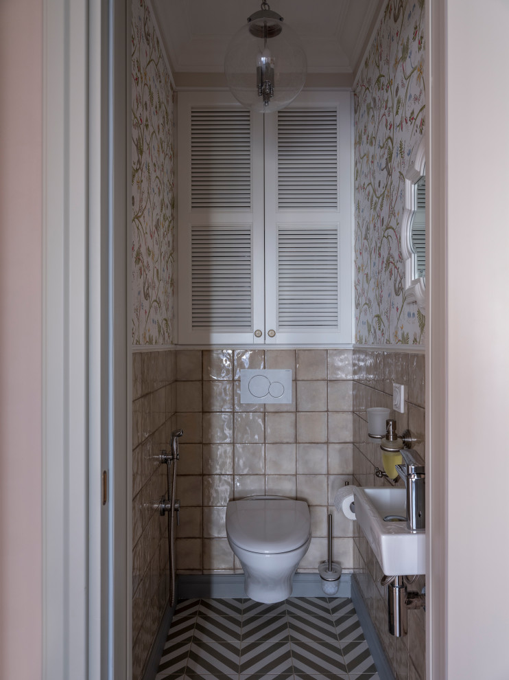 Свежая идея для дизайна: маленькая ванная комната для на участке и в саду - отличное фото интерьера