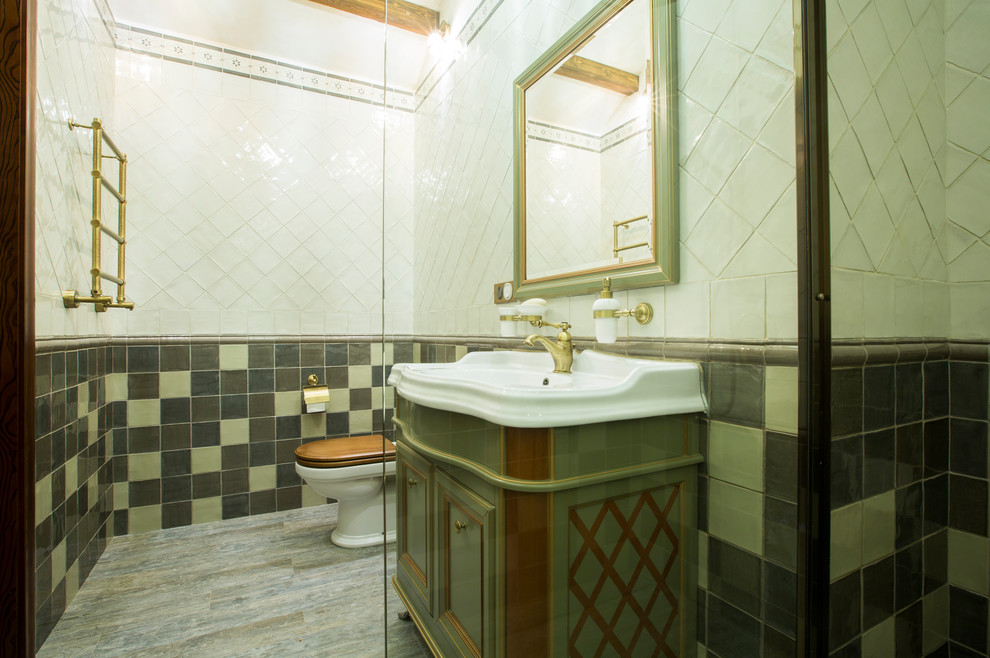 Traditional bathroom in Moscow.