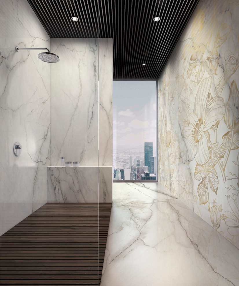 Design ideas for a contemporary bathroom in Moscow.