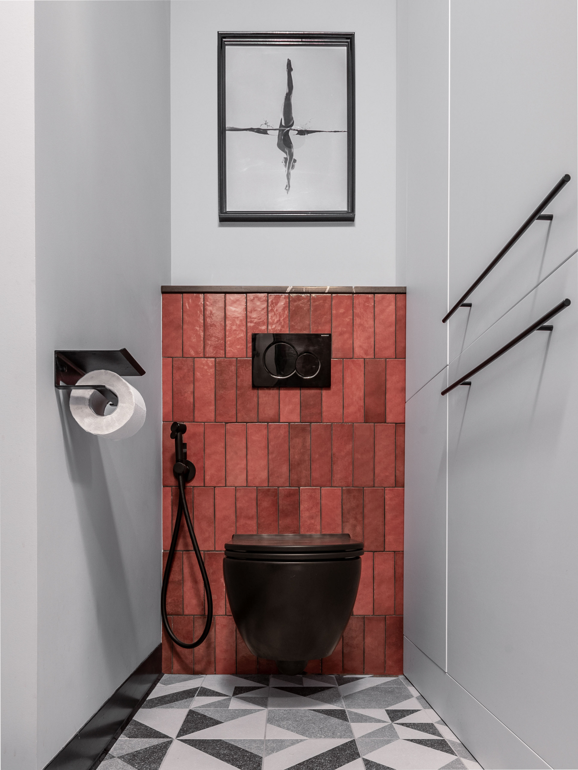 75 Badezimmer mit roten Fliesen Ideen & Bilder - September 2022 | Houzz DE