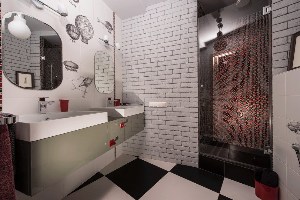 Design ideas for an industrial bathroom in Moscow.