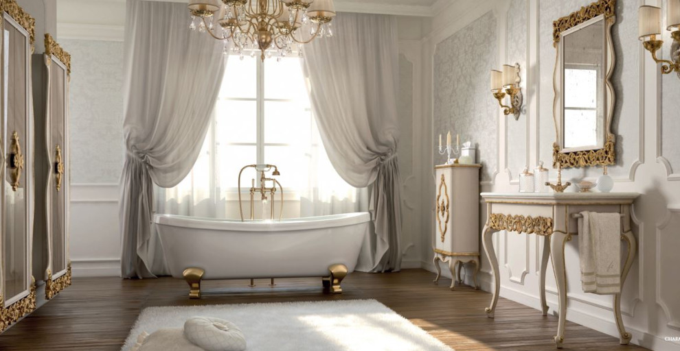 Inspiration pour une salle de bain traditionnelle.