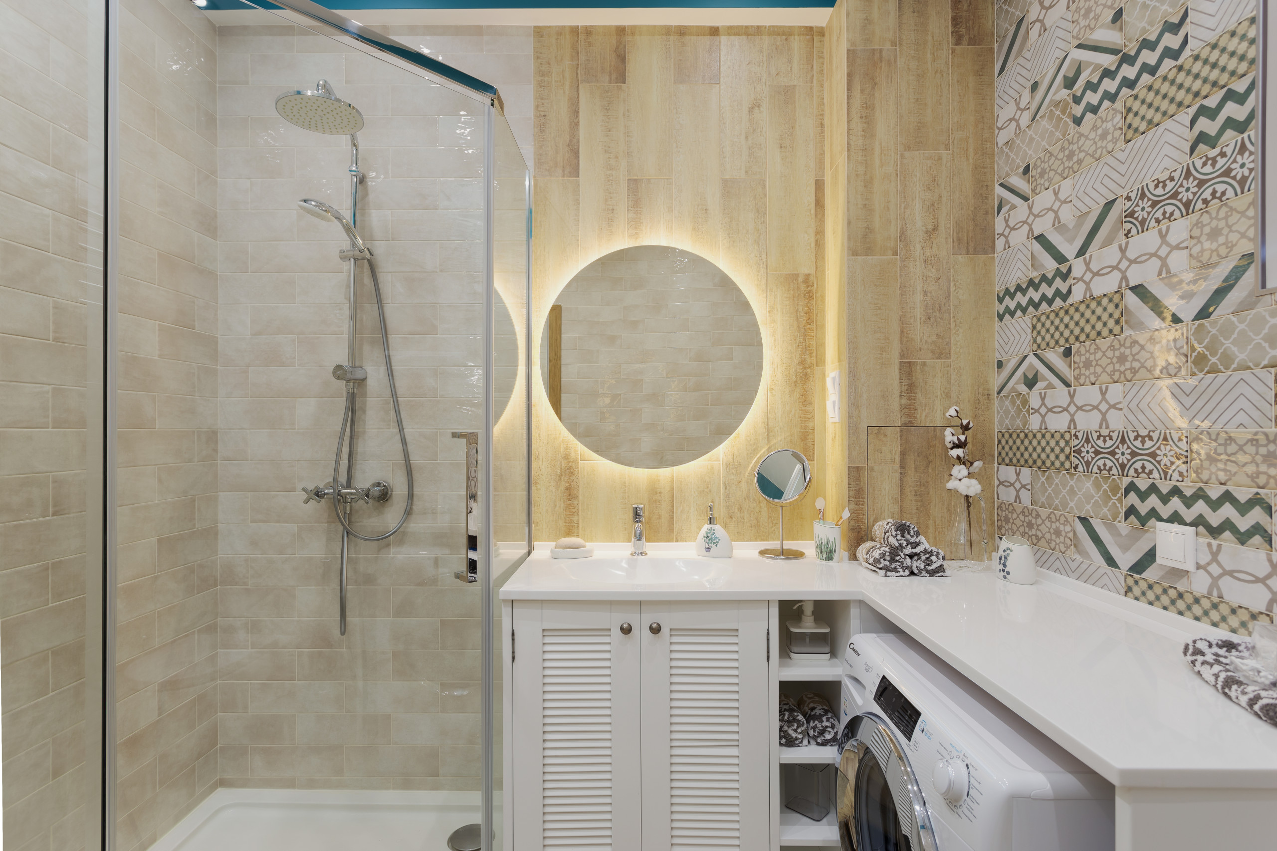 Wood Louvered Bathroom Vanity