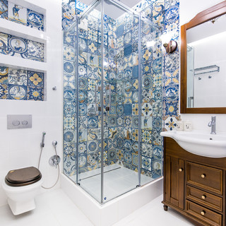 75 Bathroom with Blue Cabinets Ideas You'll Love - January, 2024