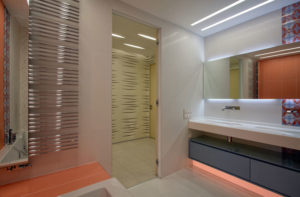 Идея дизайна: ванная комната в современном стиле