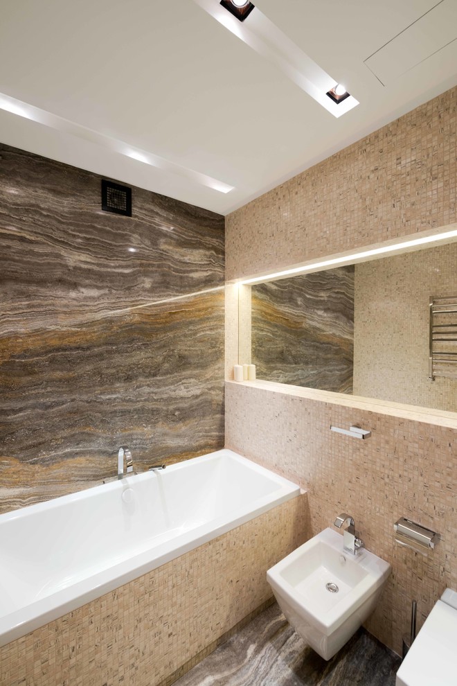 Example of a trendy bathroom design in Moscow