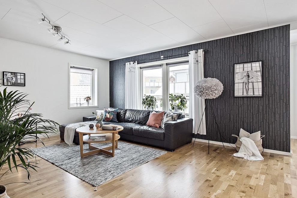 Inspiration for a scandinavian living room remodel in Gothenburg