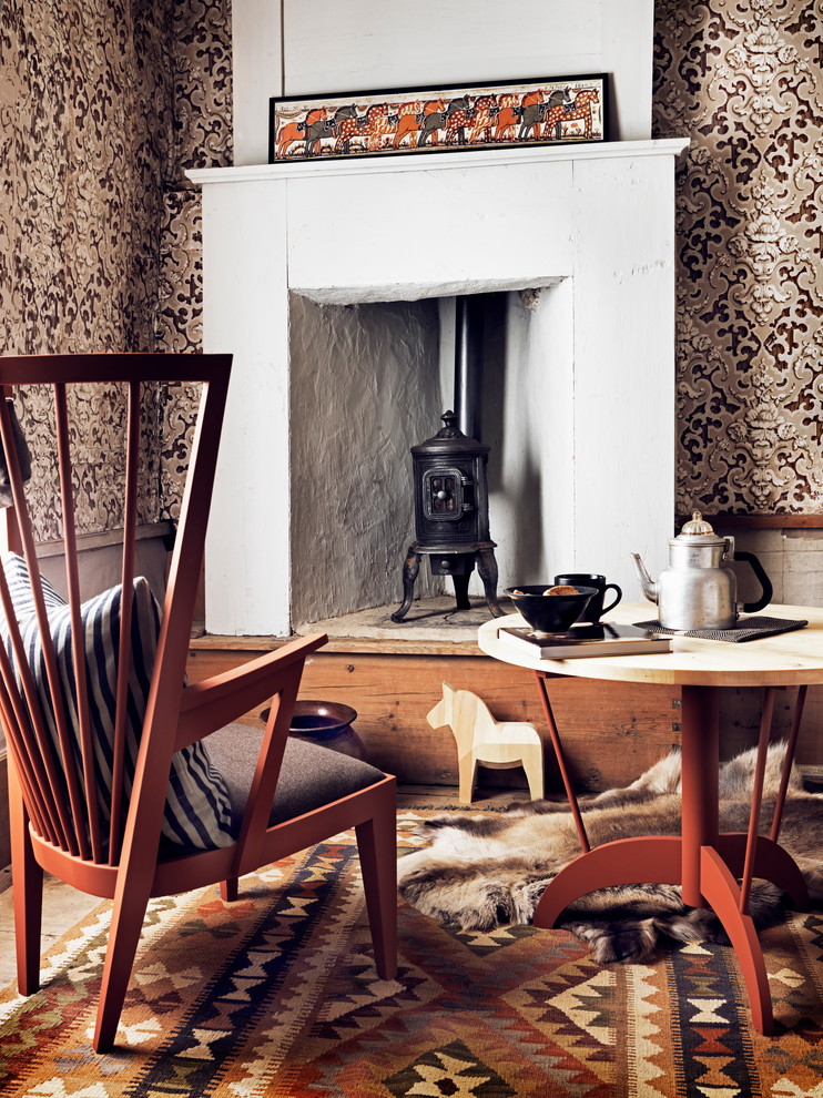 Inspiration for a rustic living room in Malmo.
