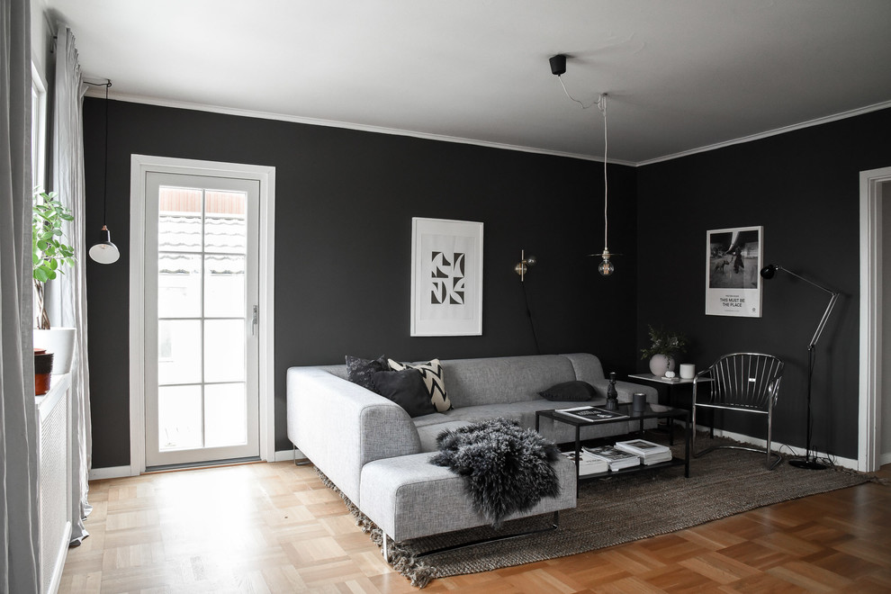 This is an example of a scandinavian living room in Gothenburg.