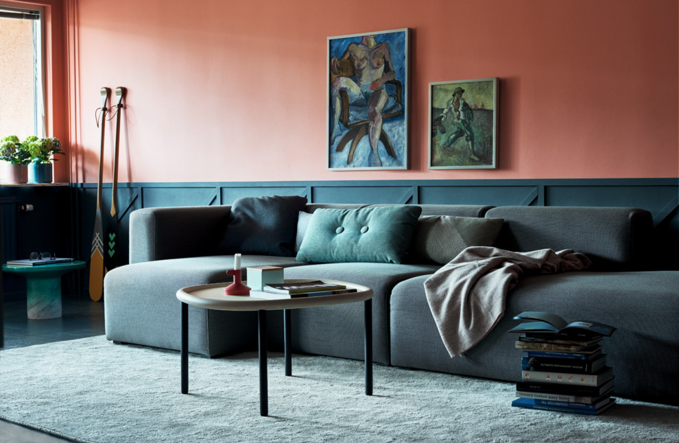 Trendy living room photo in Stockholm