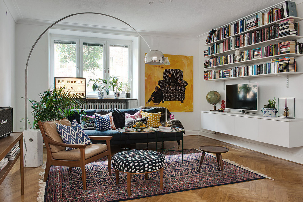 Trendy living room photo in Gothenburg