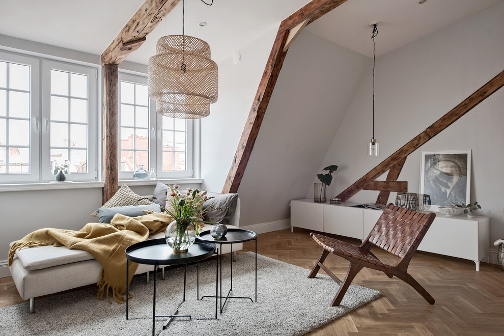Picture of Open Concept Scandinavian Living Room Ideas - Houzz