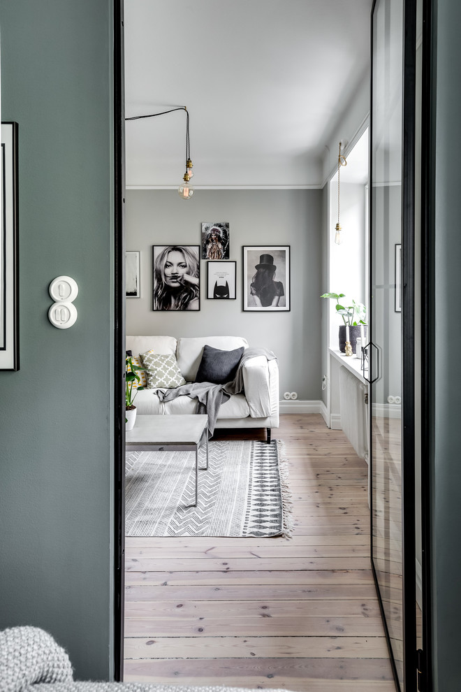 This is an example of a scandi living room in Stockholm.