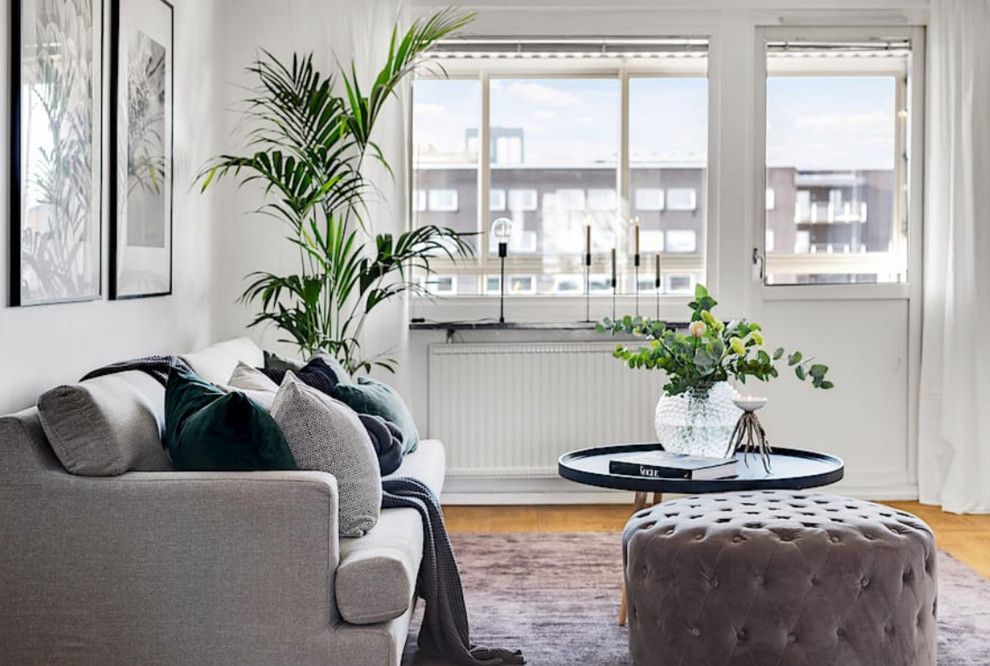 Living room - scandinavian living room idea in Other