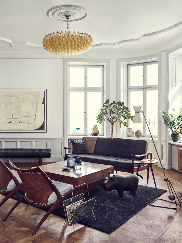 Inspiration for a transitional living room remodel in Stockholm