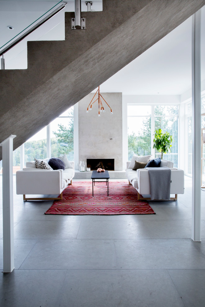 Example of a minimalist living room design in Stockholm