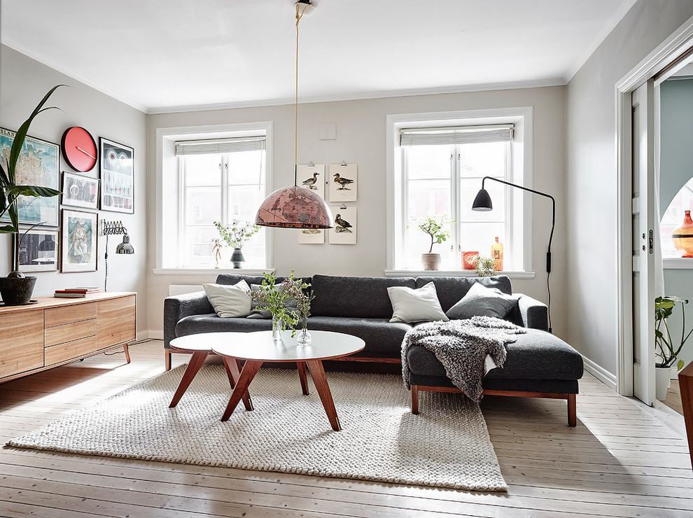 Bild på ett minimalistiskt vardagsrum