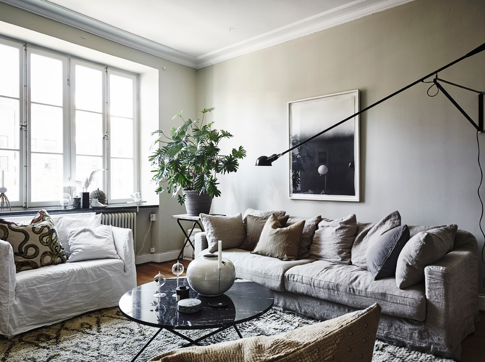 Living room - scandinavian living room idea in Gothenburg