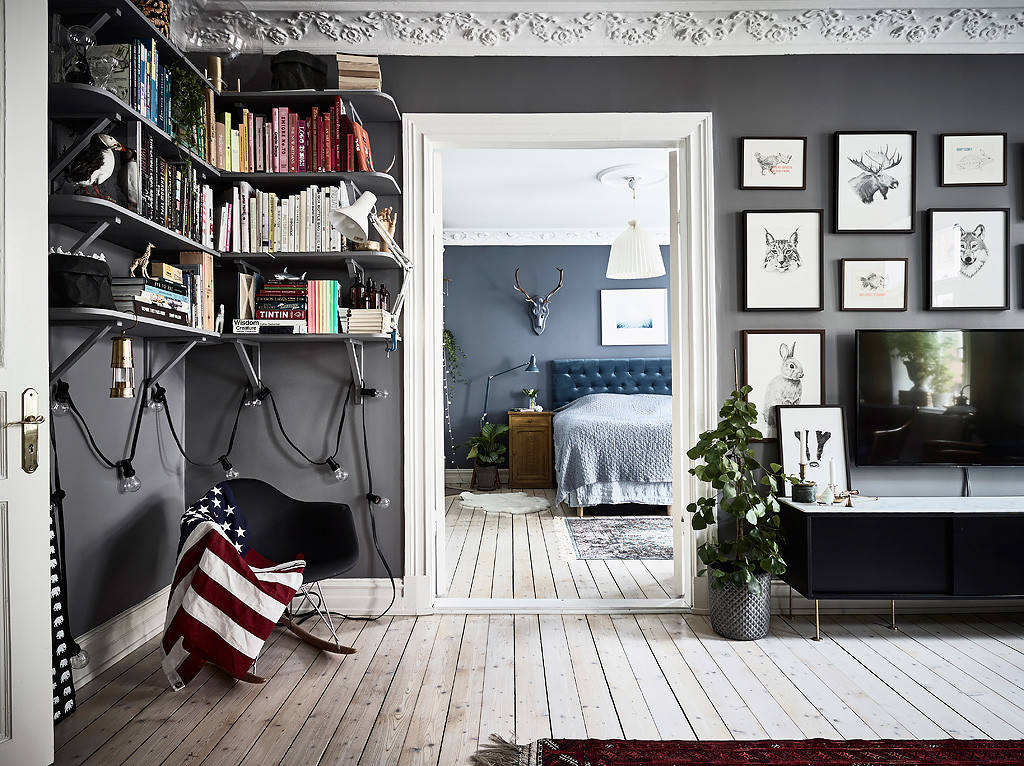 Shades of Grey: 9 Tipps für dunkle Wände im Wohnzimmer