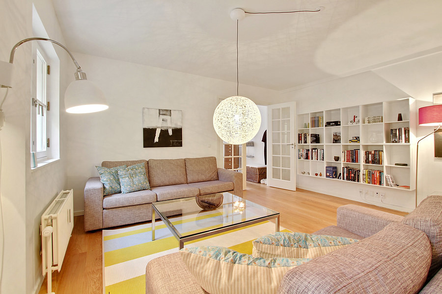 Danish living room photo in Esbjerg
