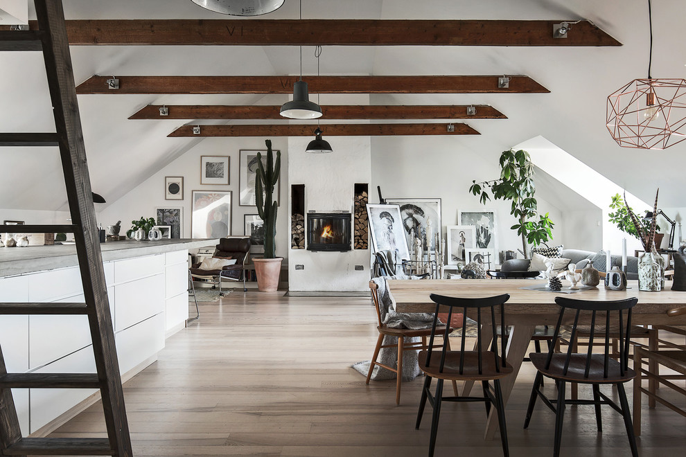 Living room - scandinavian living room idea in Stockholm