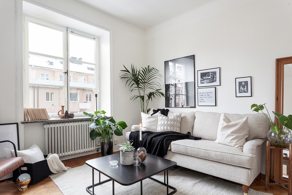 Example of a classic living room design in Stockholm