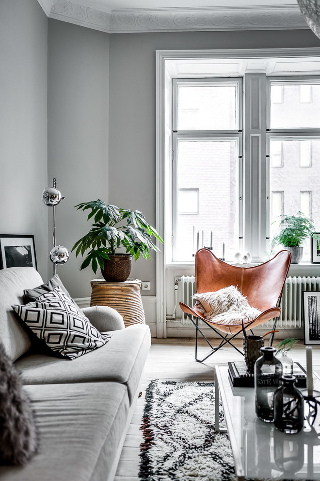 Inspiration for a scandinavian living room remodel in Stockholm